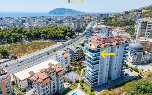 3-Bedroom Sea View Apartment in Alanya, Oba, Çıplaklı